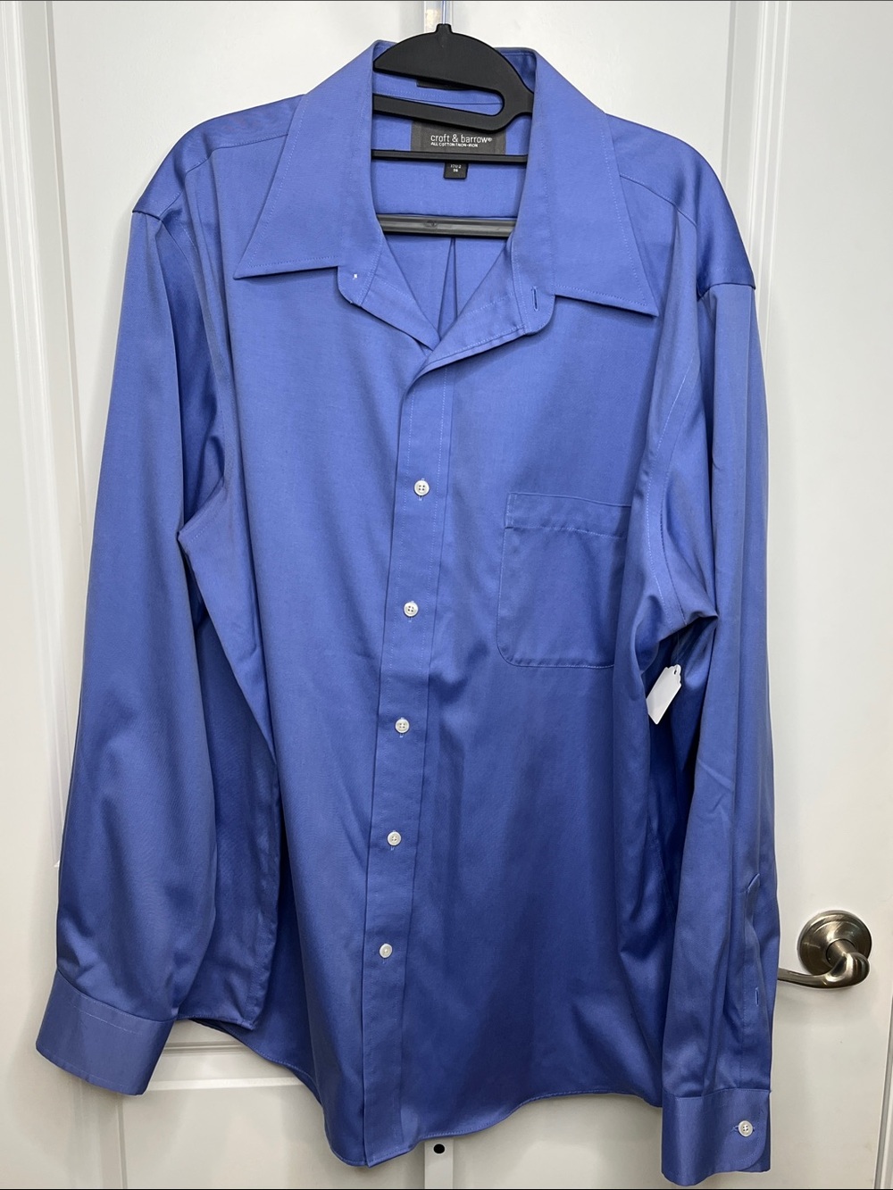 croft & barrow Men's Royal Blue Long-Sleeve Dress Shirt 17.5 36